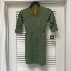 New With Tag Tea Collection Girls Dress Size 7 Green Blue Floral